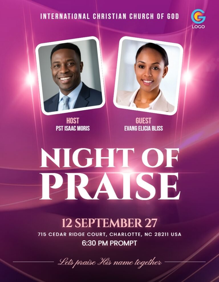 Night of Praise Church Flyer Template #3