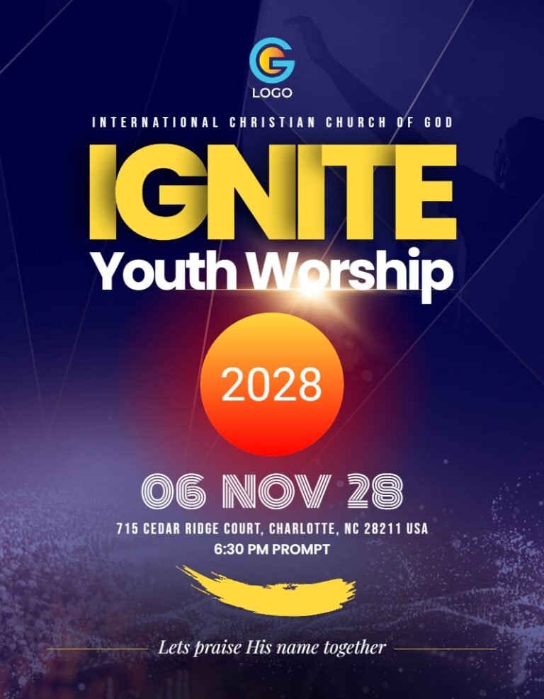 Ignite Youth Worship Church Flyer Template #2