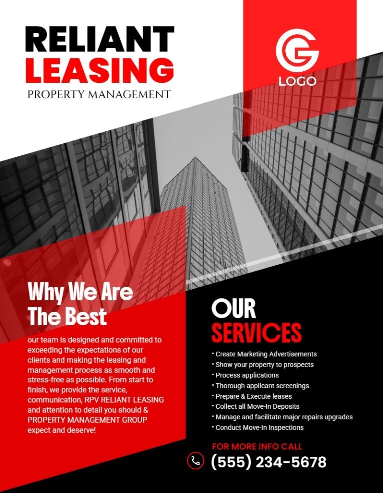 Renting and Leasing Property Management Flyer Template