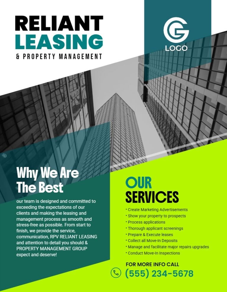 Renting and Leasing Property Management Flyer Template #2