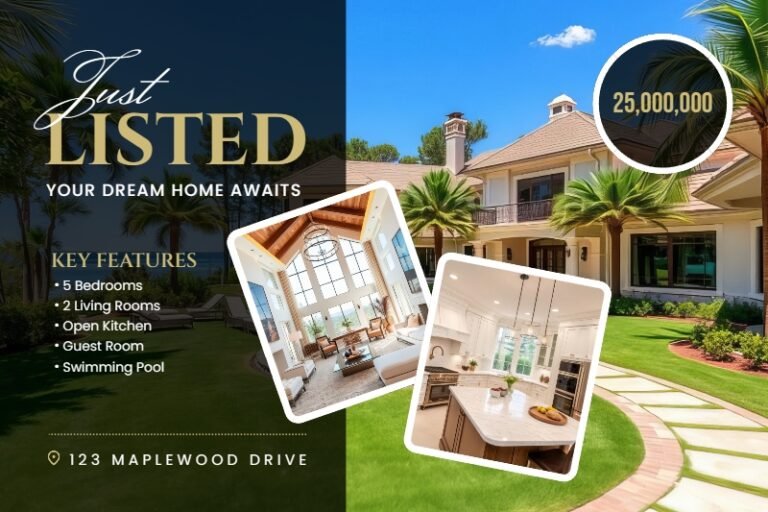 Just Listed PostCard Design Template #1