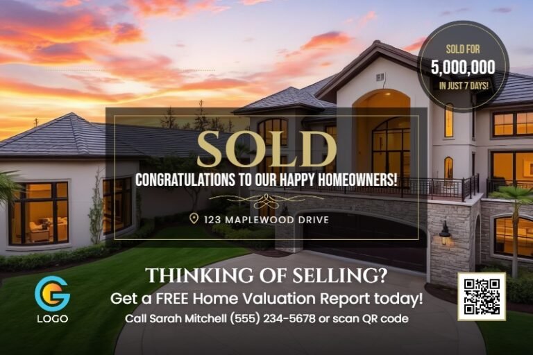 Sold PostCard Design Template #1