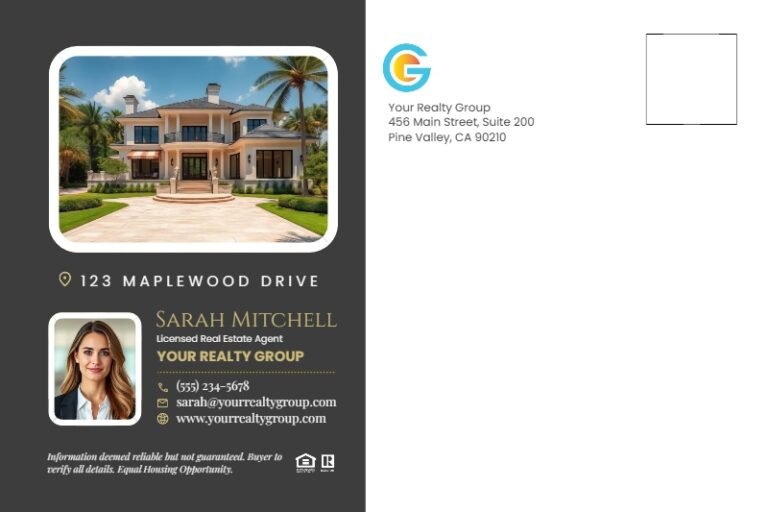 Real Estate Postcard Reverse Design Template #3