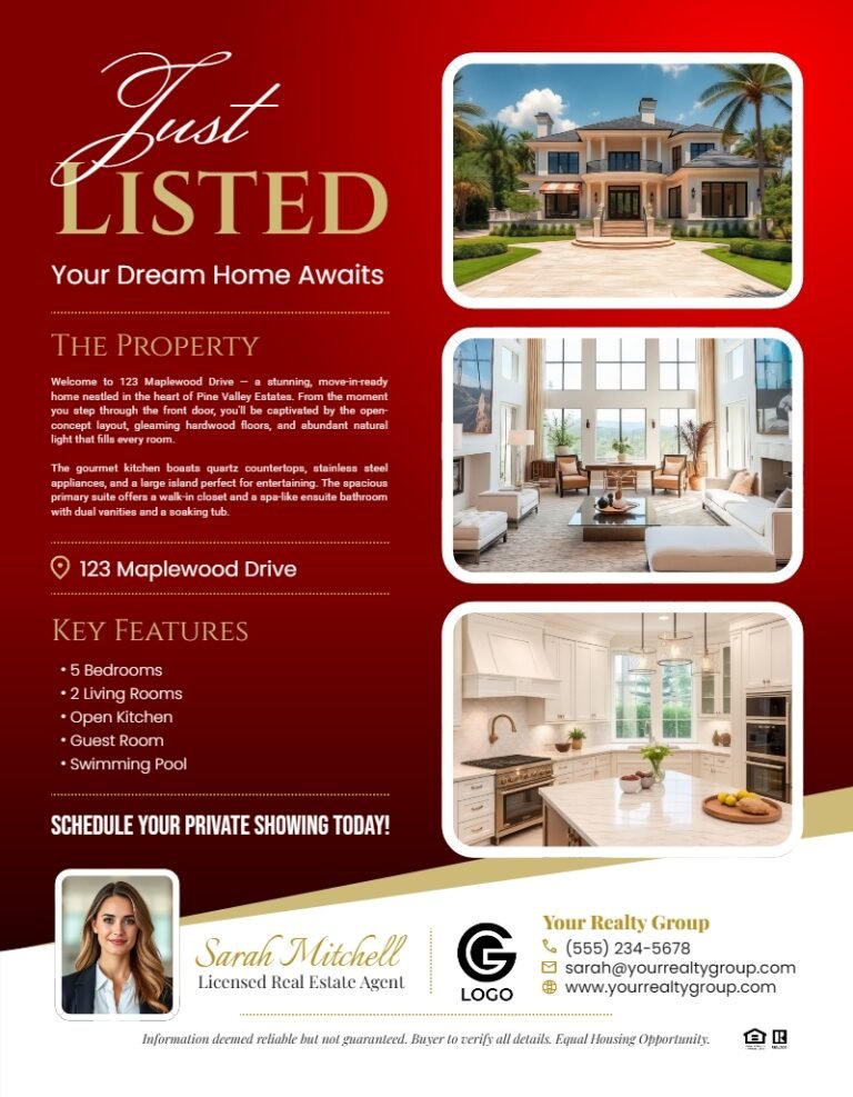 Just Listed Flyer Design Template #1