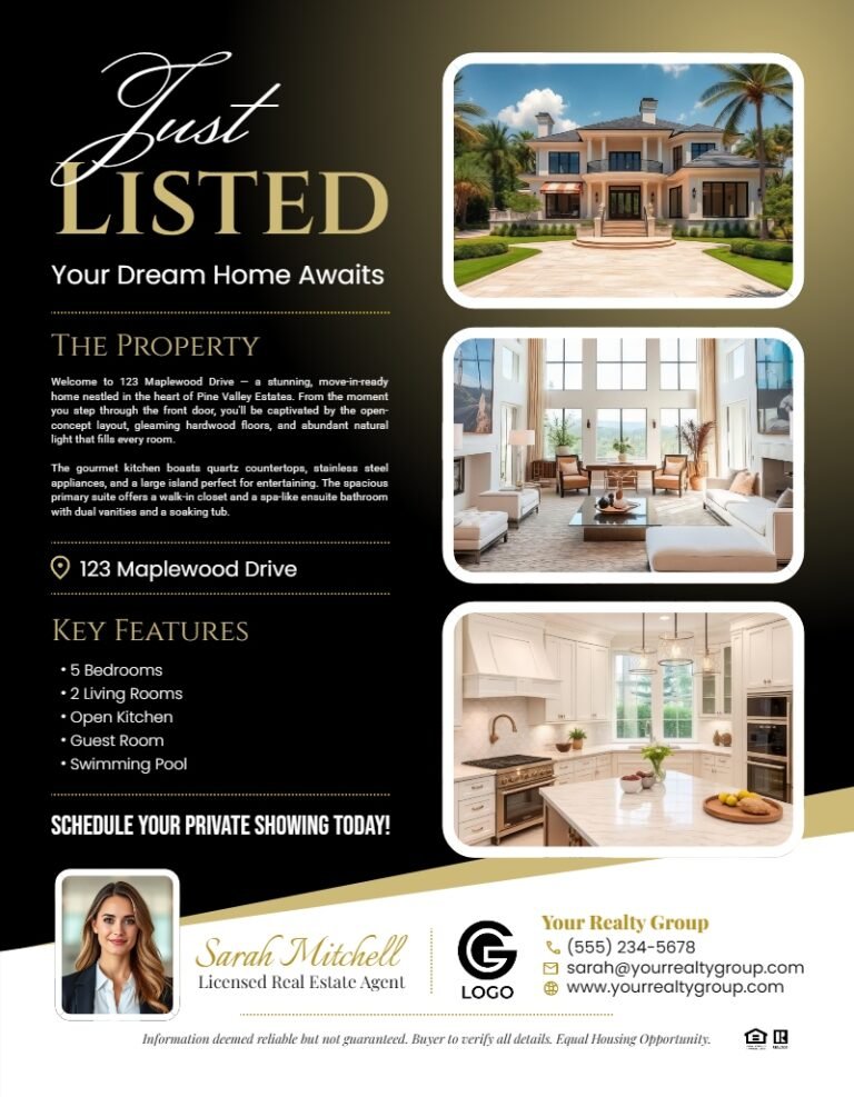 Just Listed Flyer Design Template #2