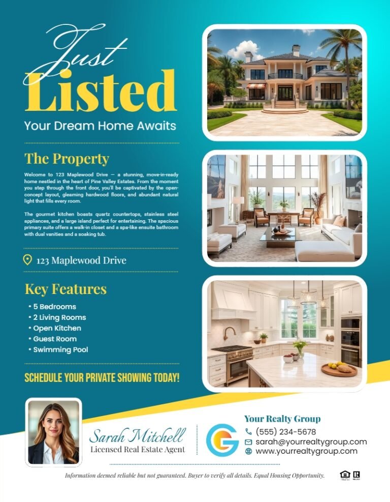 Just Listed Flyer Design Template #3
