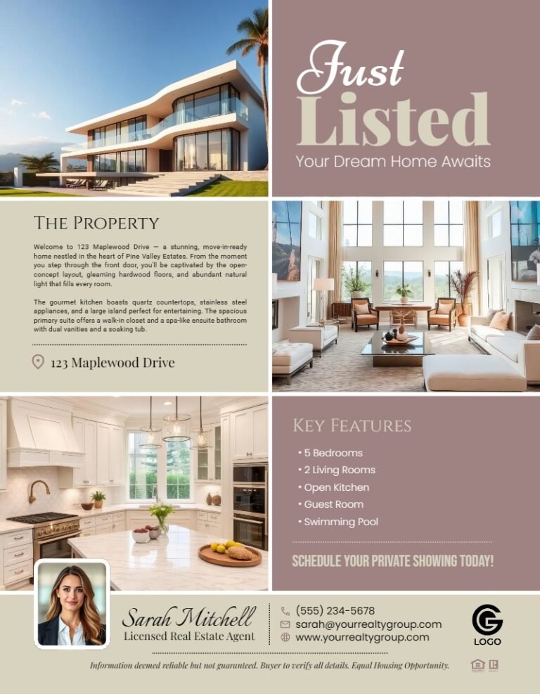 Just Listed Flyer Design Template #5