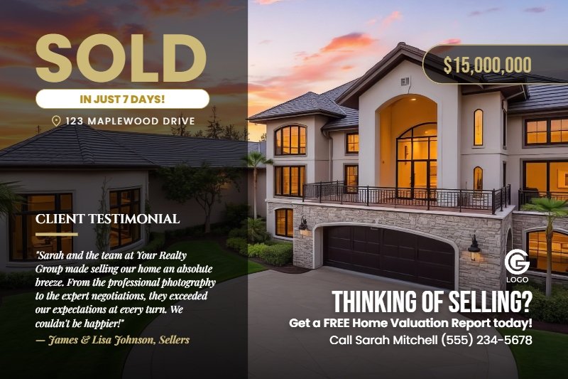 Sold PostCard Design Template #2