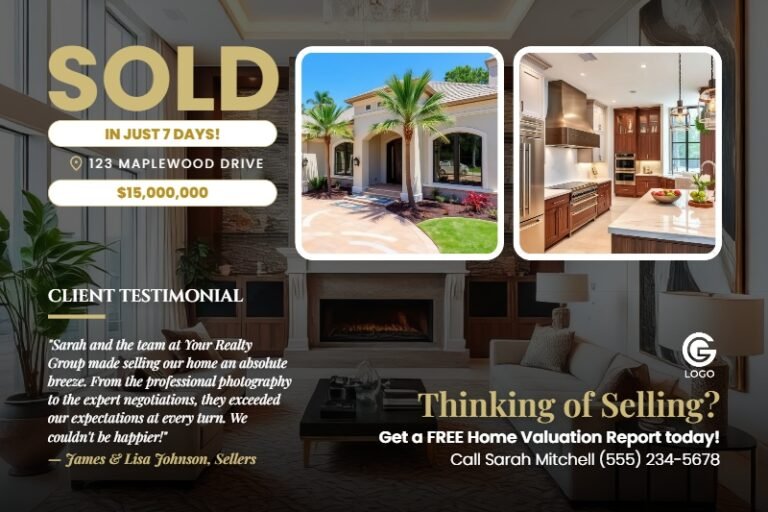 Sold PostCard Design Template #3