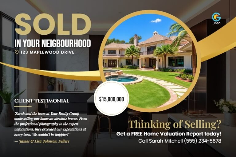 Sold PostCard Design Template #4