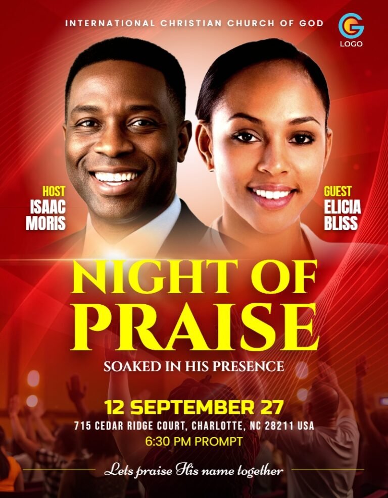 Night of Praise Church Flyer Template #4