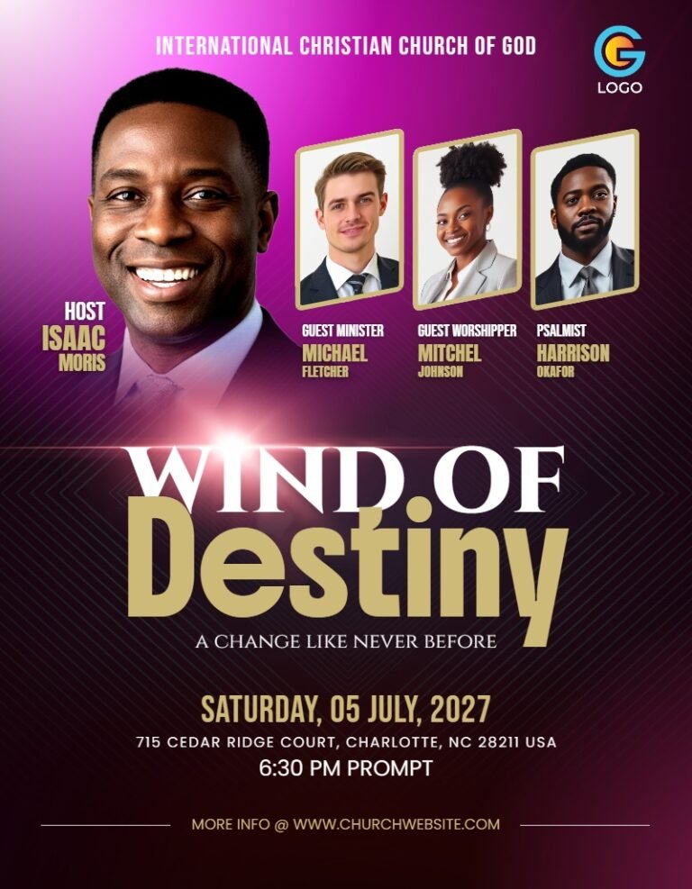 Wind of Destiny Church Flyer Template