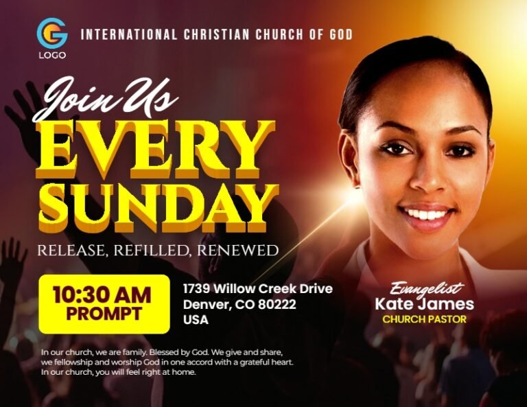 Worship with Us Church Flyer Template #11