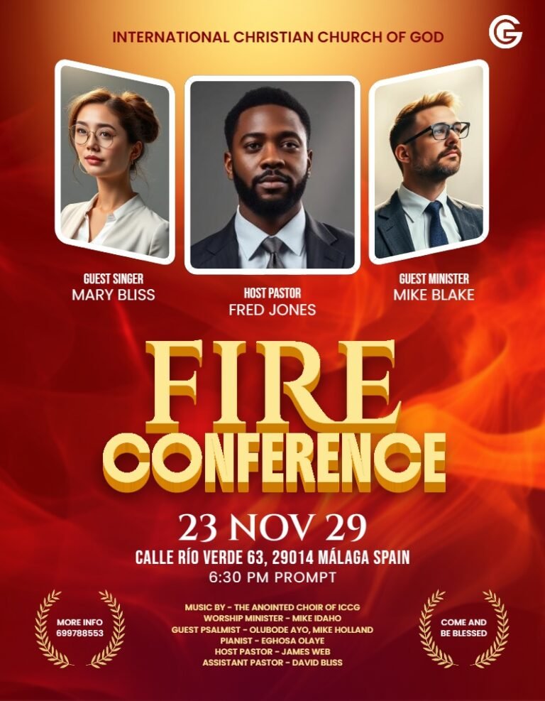 Fire Conference Church Flyer Template #2