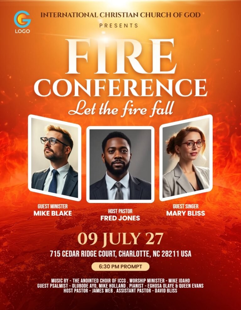 Fire Conference Church Flyer Template #3
