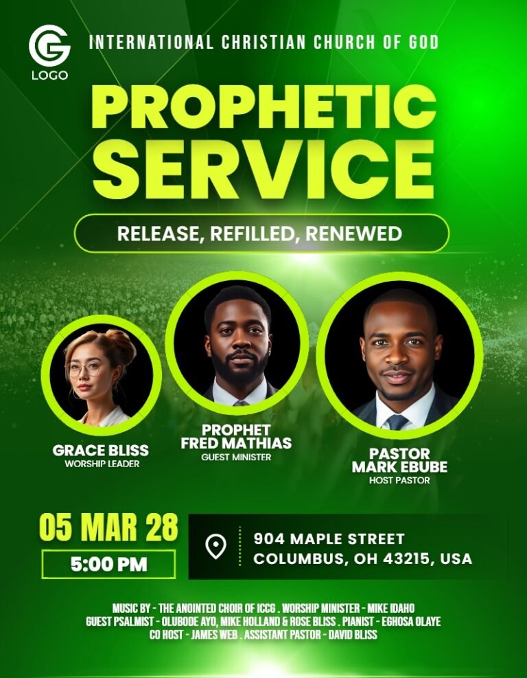 Prophetic Service Church Flyer Template