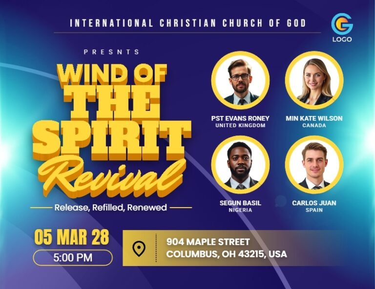 Wind of the Spirit Revival Church Flyer Template #2