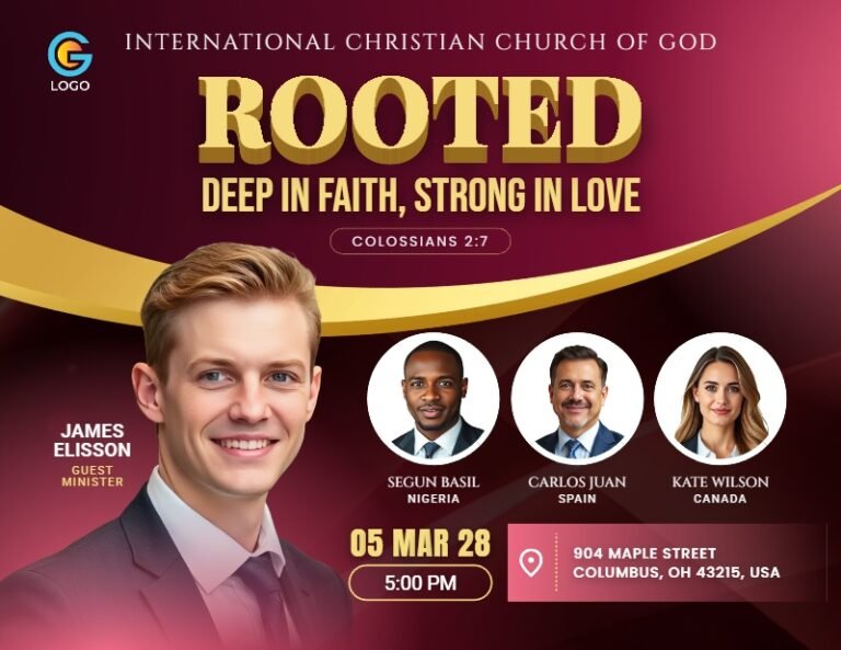 Rooted Christian Church Flyer Template