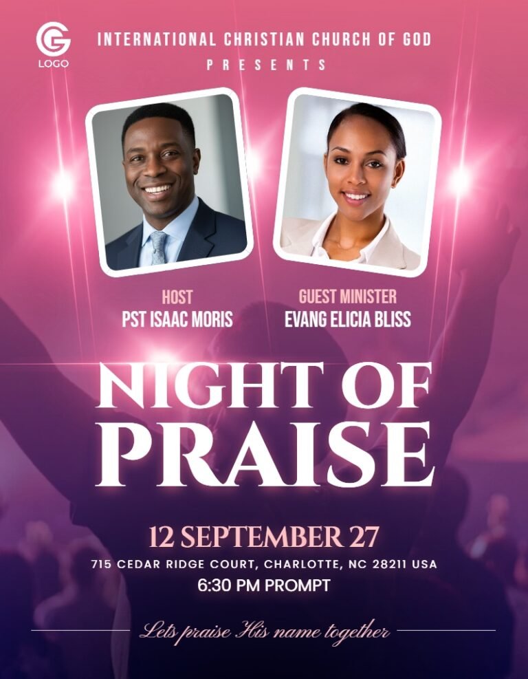 Night of Praise Church Flyer Template