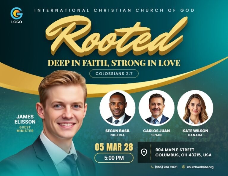 Rooted Christian Church Flyer Template #2