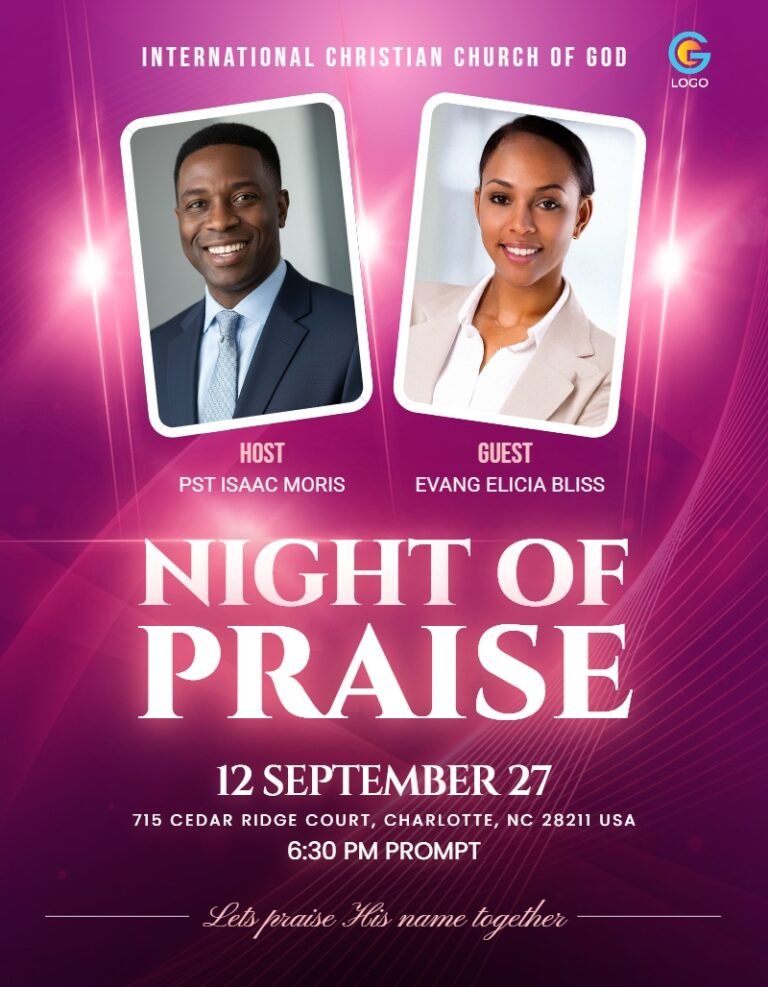Night of Praise Church Flyer Template