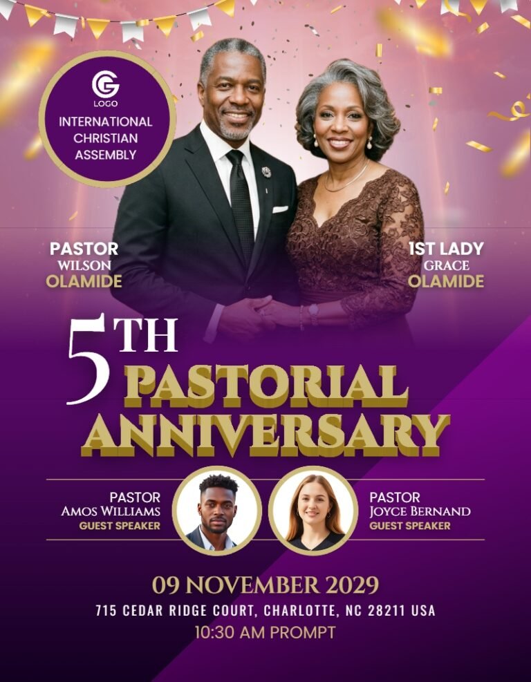 Pastorial Anniversary Flyer Template