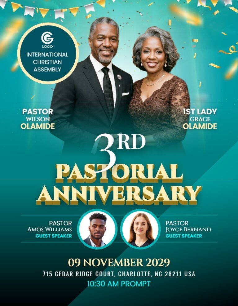 Pastorial Anniversary Flyer Template #2