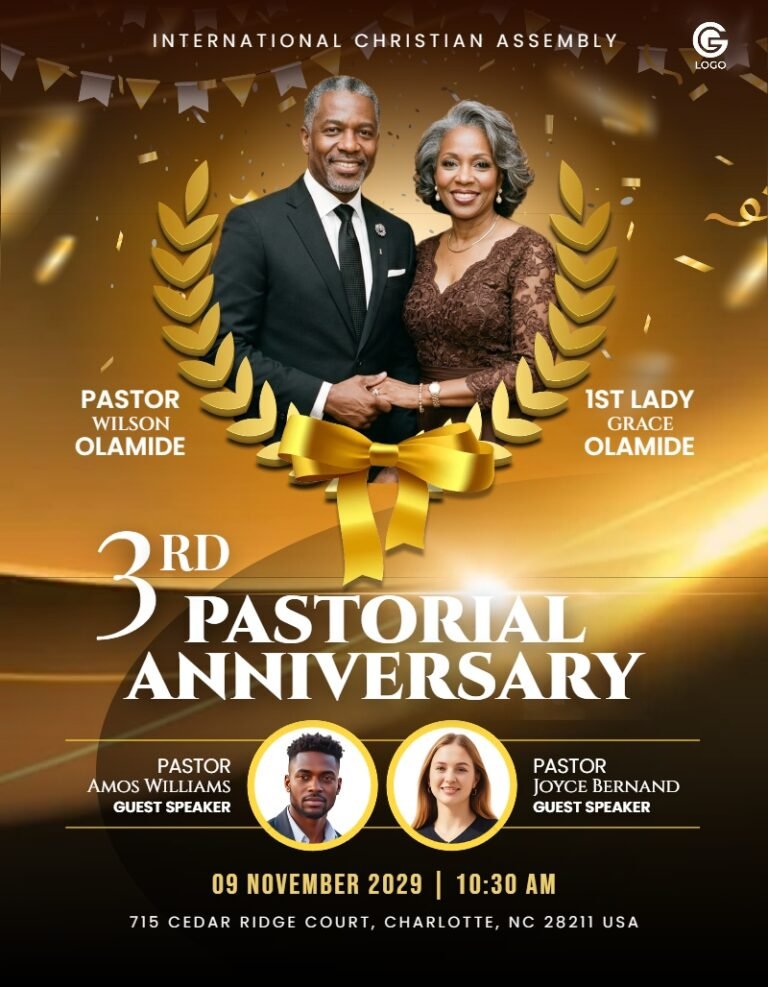 Pastorial Anniversary Flyer Template #3