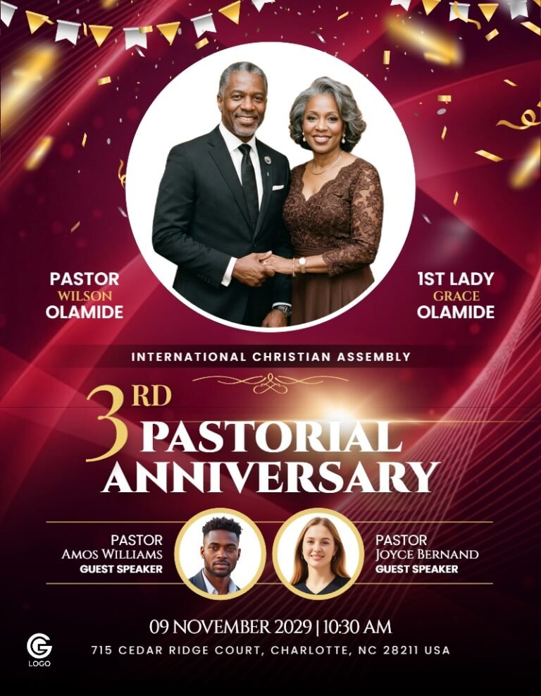 Pastorial Anniversary Flyer Template #5
