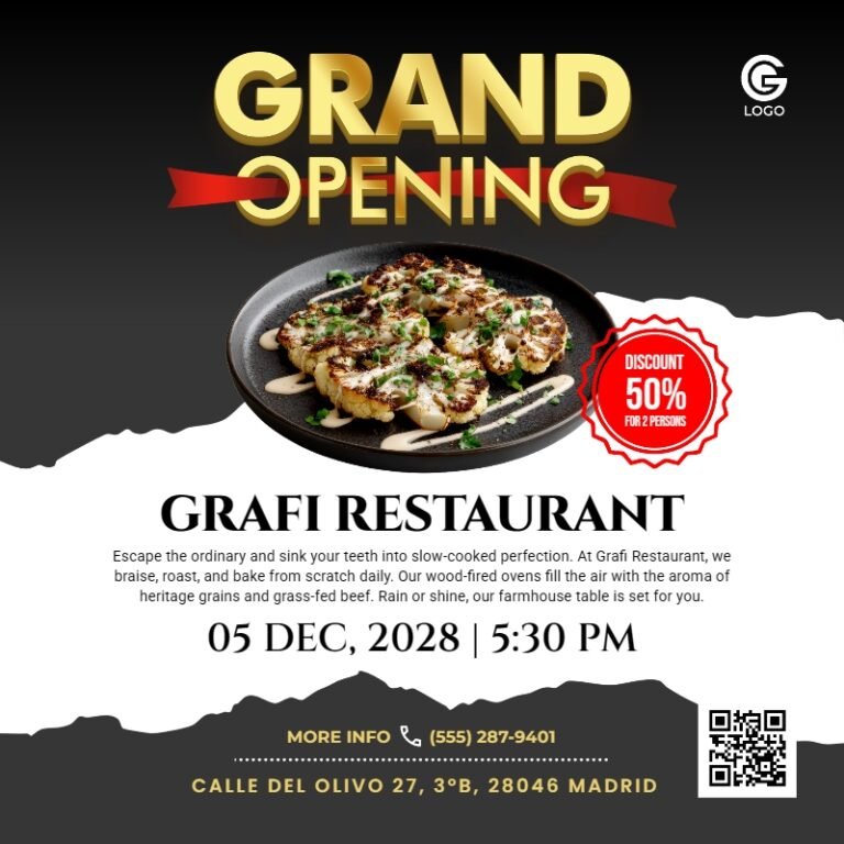 Grand Opening Restaurant Flyer Template #4