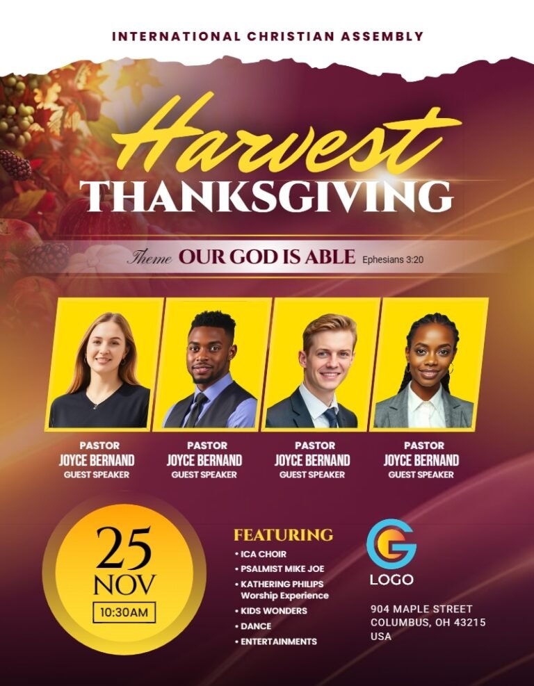 Church Harvest Thanksgiving Flyer Template