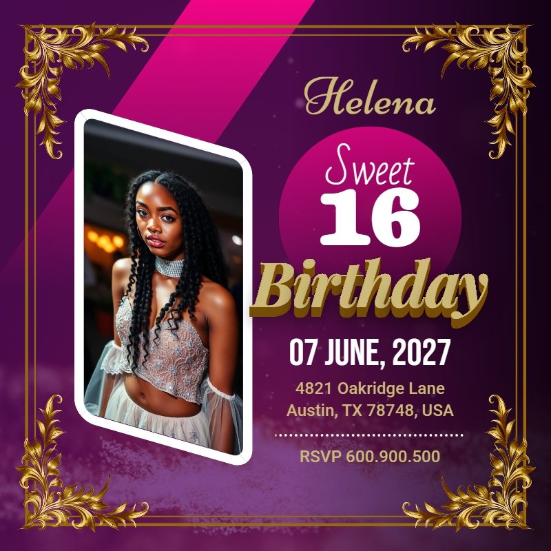 Birthday Invitation Card Template #3