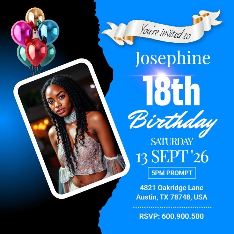 Birthday Invitation Card Template #7