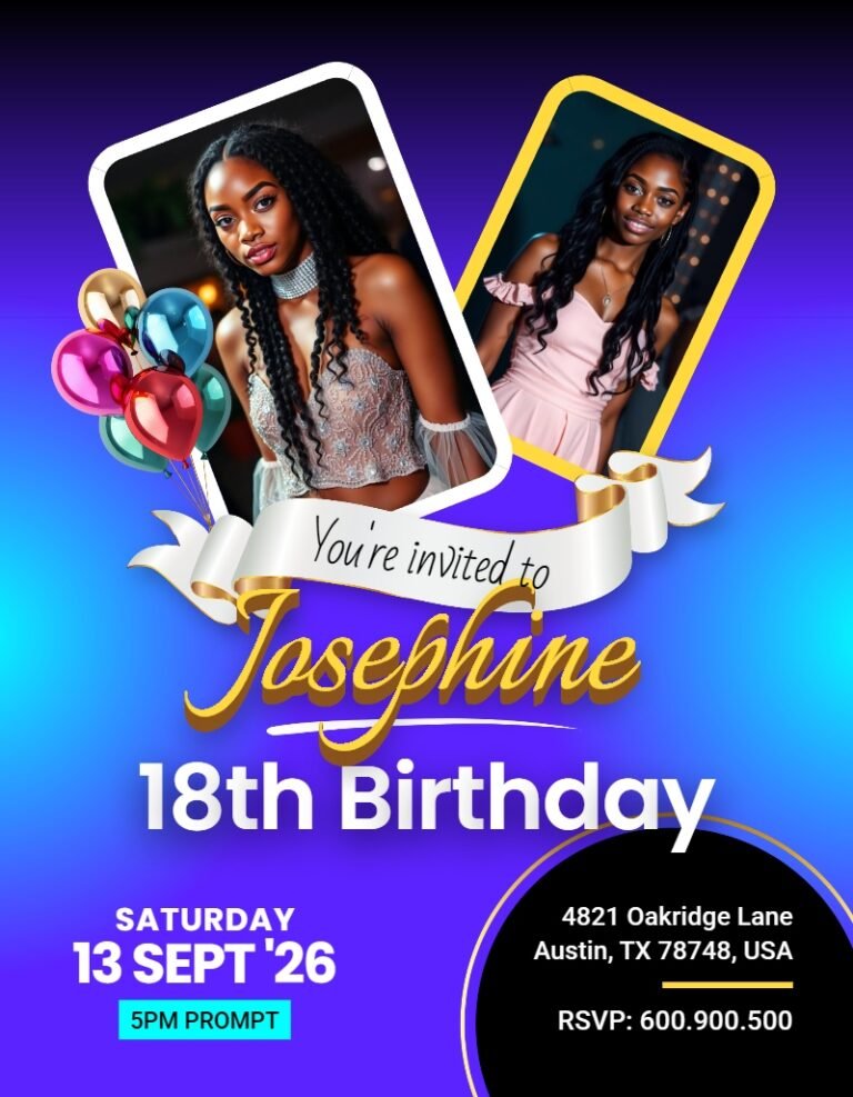 Birthday Invitation Card Template #8