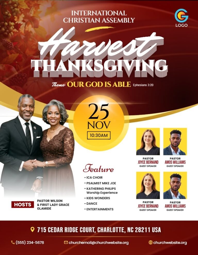 Church Harvest Thanksgiving Church Flyer Template #2
