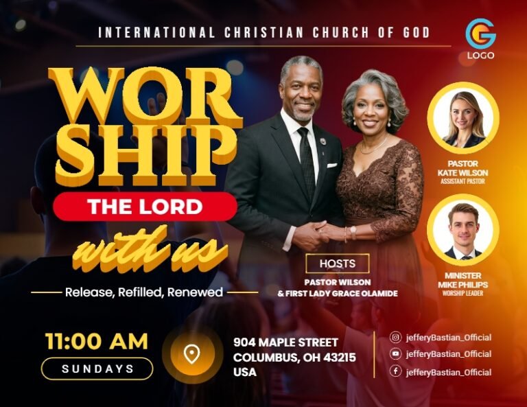 Worship With Us Church Flyer Template #3