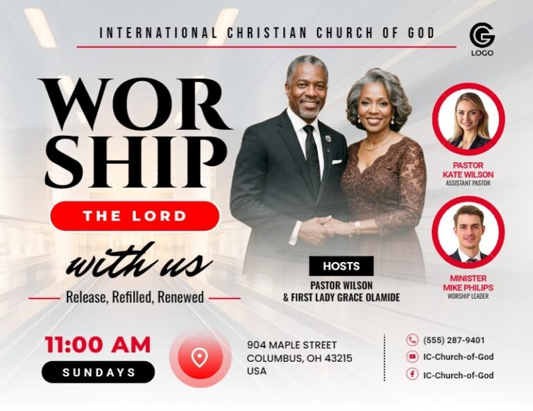 Worship With Us Church Flyer Template #4