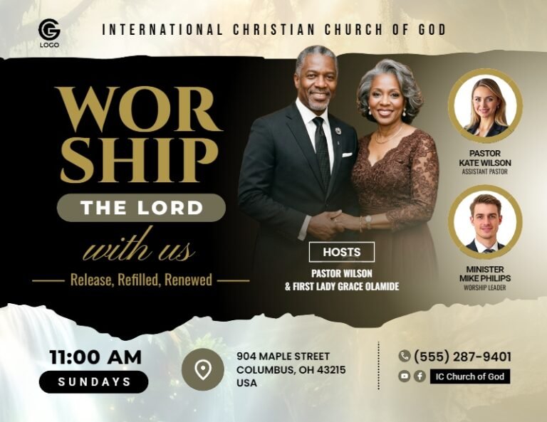 Worship With Us Church Flyer Template #5