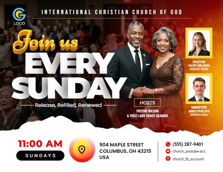 Worship With Us  Church Flyer Template #7