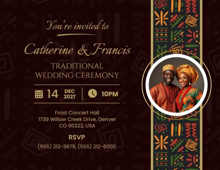 Traditional Wedding Invitation Template #35