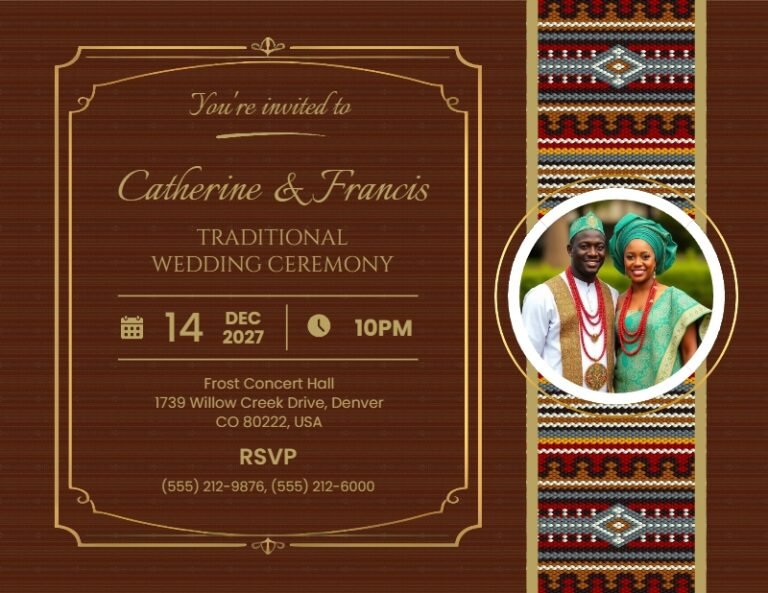 Traditional Wedding Invitation Template #37