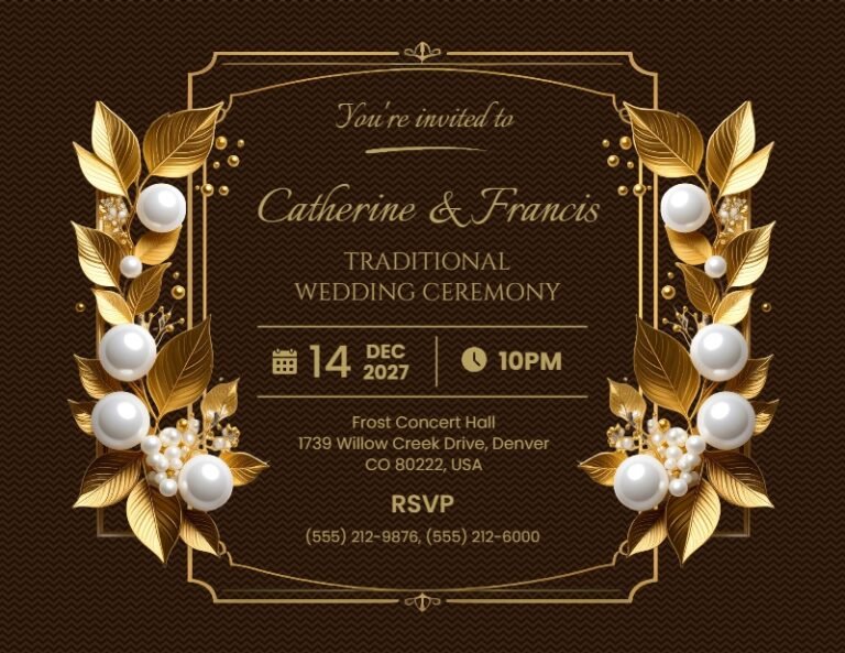 Traditional Wedding Invitation Template #38