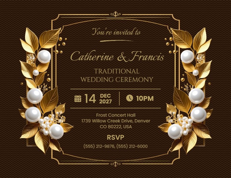 Traditional Wedding Invitation Template #38