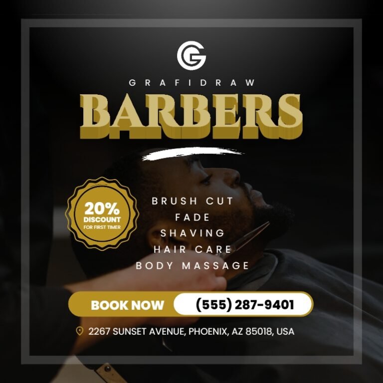 Barber’s Shop Booking Flyer Template