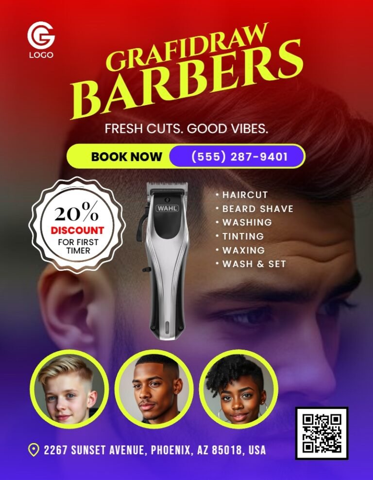 Barbing Salon Flyer Template