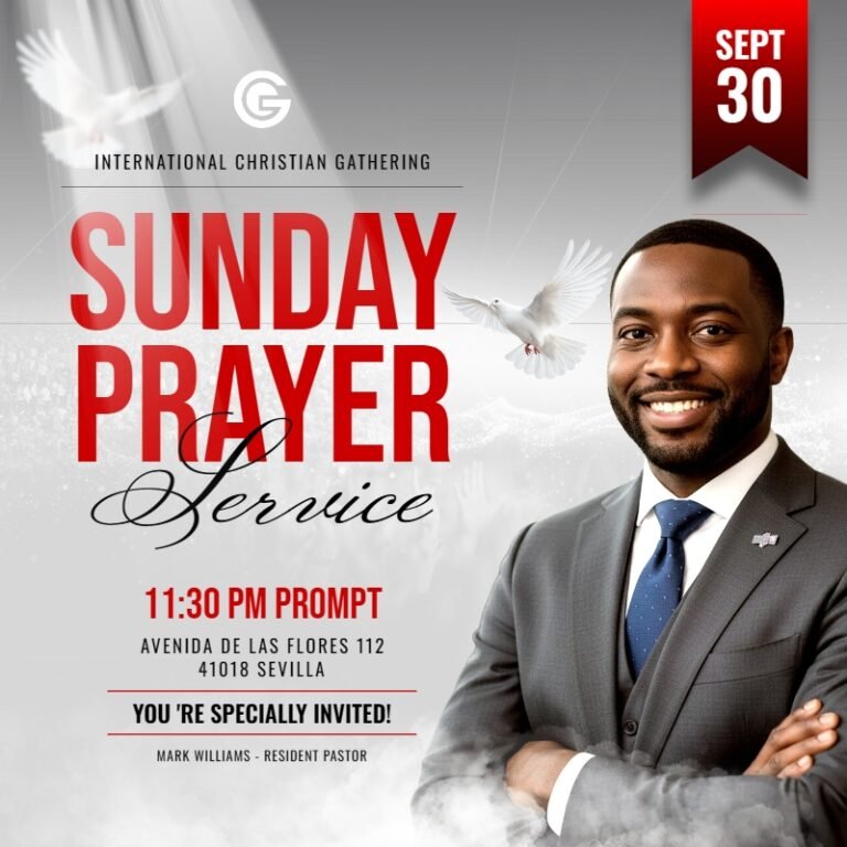 Sunday Prayer Service Church Flyer Template