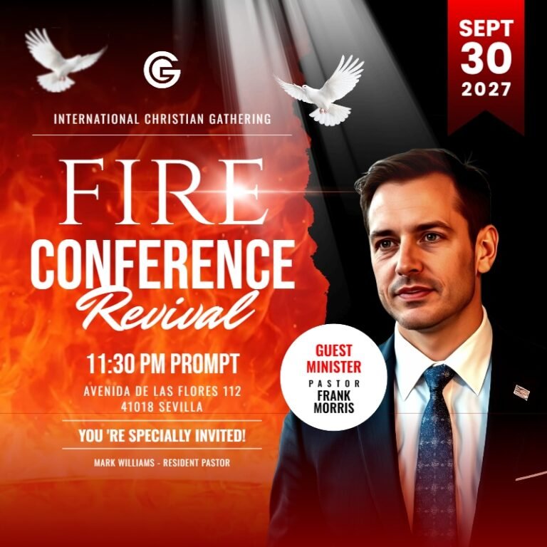 Fire Conference Revival Church Flyer Template