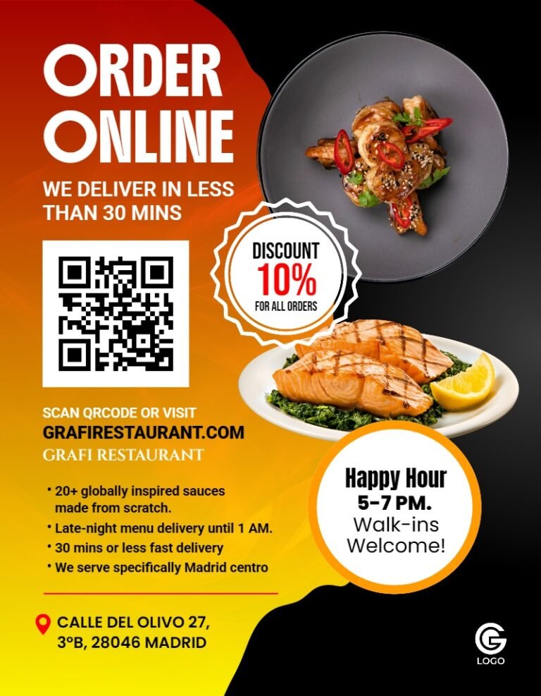Food Delivery Flyer Template #2