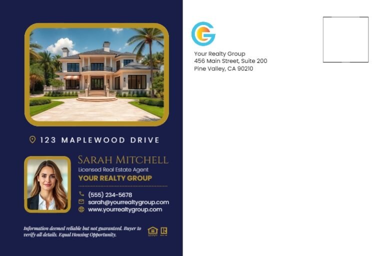 Real Estate Postcard Reverse Template #4