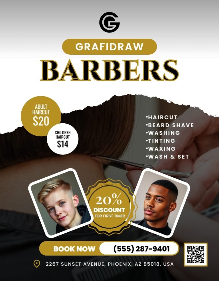 Barbing Salon Flyer Template #2